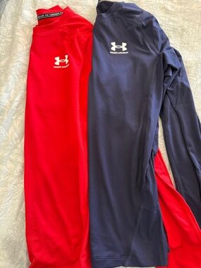 Under Armour Red & Navy HeatGear Long Sleeve Tops